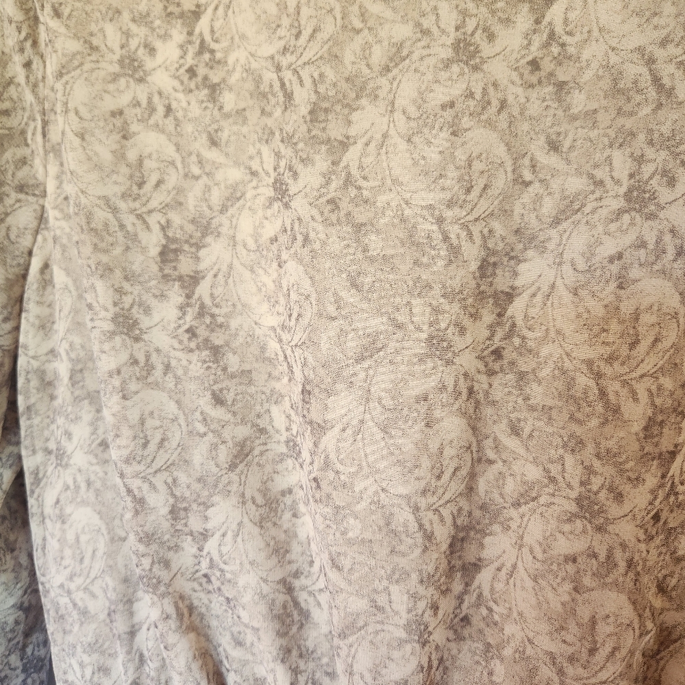 GILLI Long Sleeve Patterned Faux Tie Waist Dress V-Neck Lightweight Size L - Picture 10 of 12